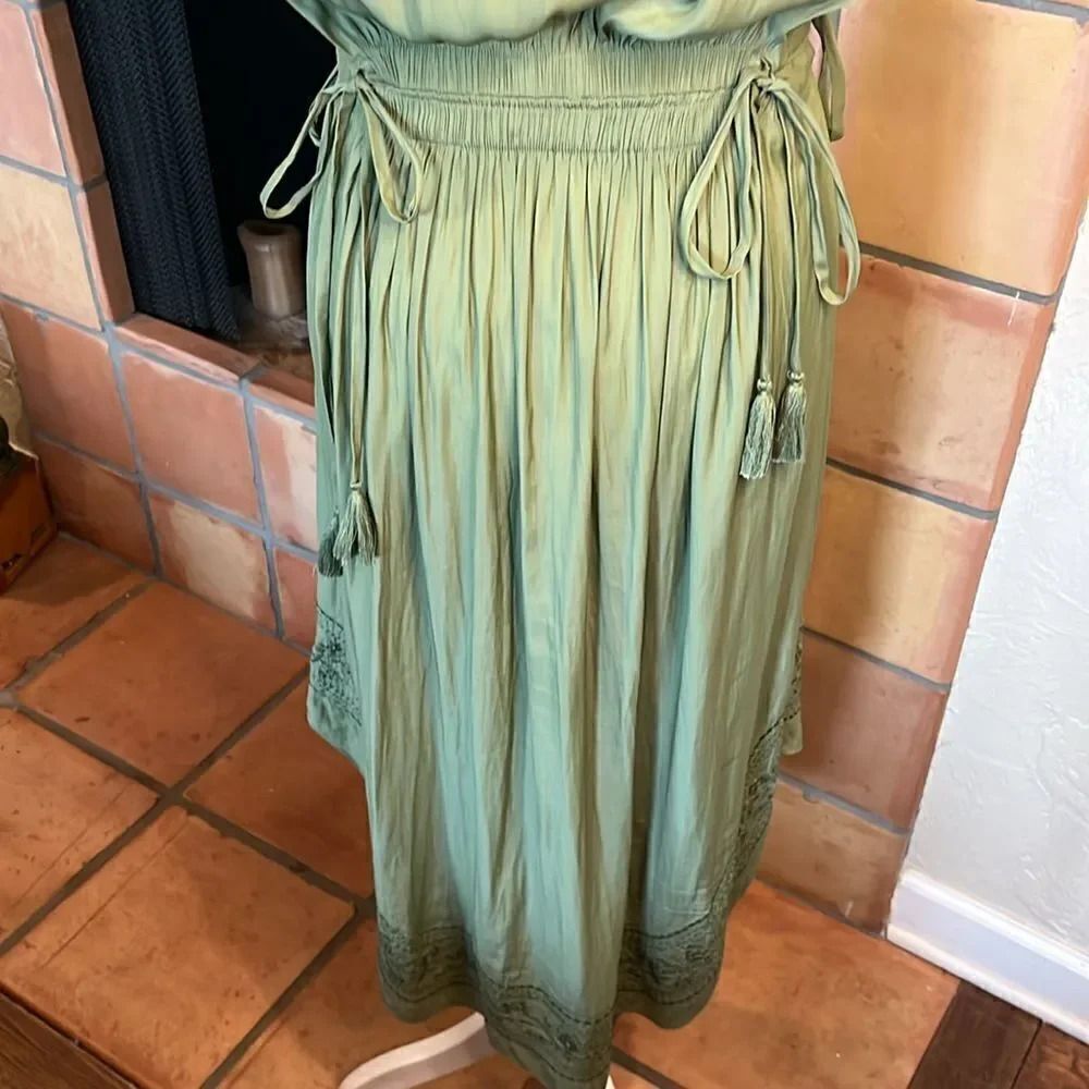 Ramy Brook Avocado/Sage Green Embroidered Hayley Midi Dress, size MEDIUM - Picture 11 of 17